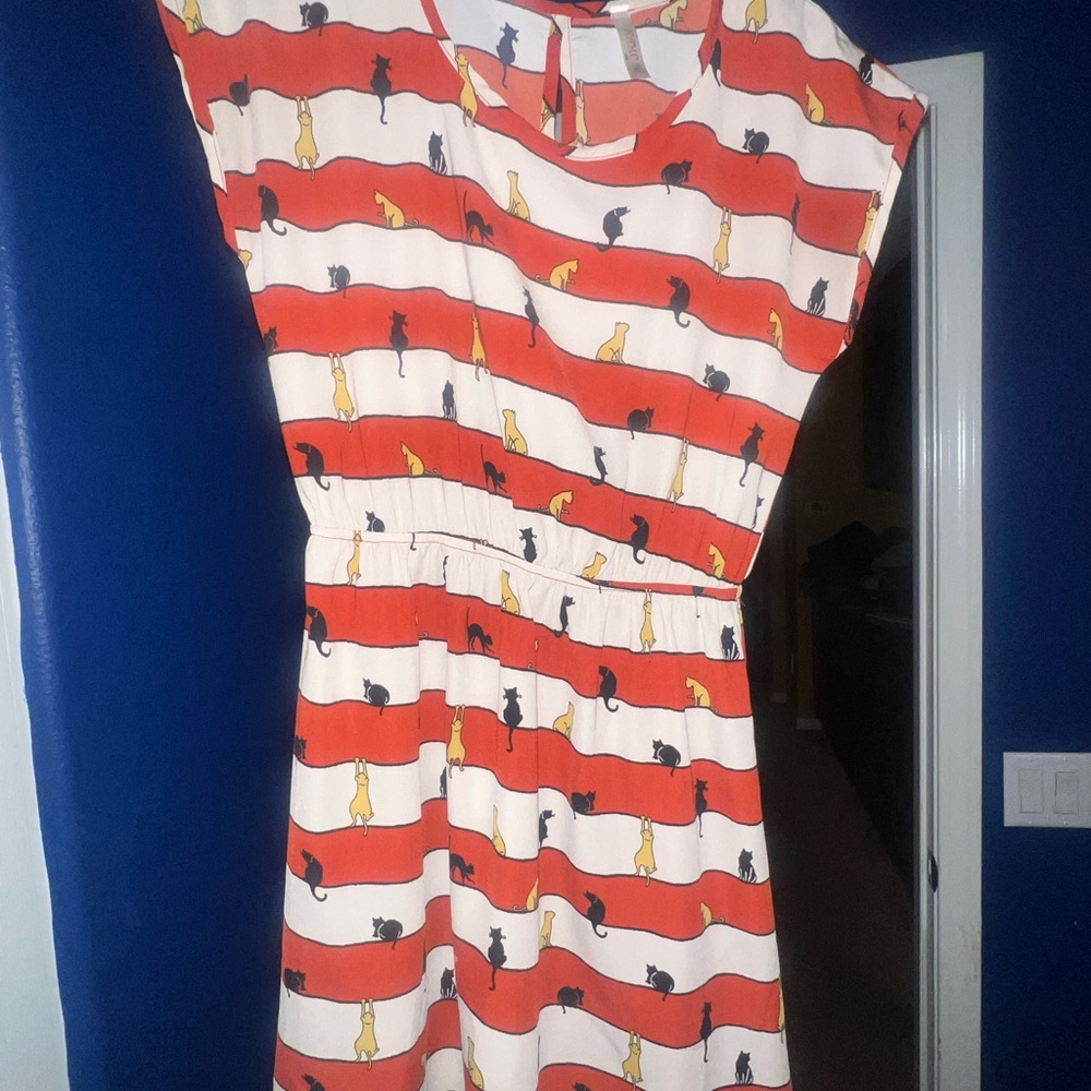 NAMU Colorful Cat Print Dress